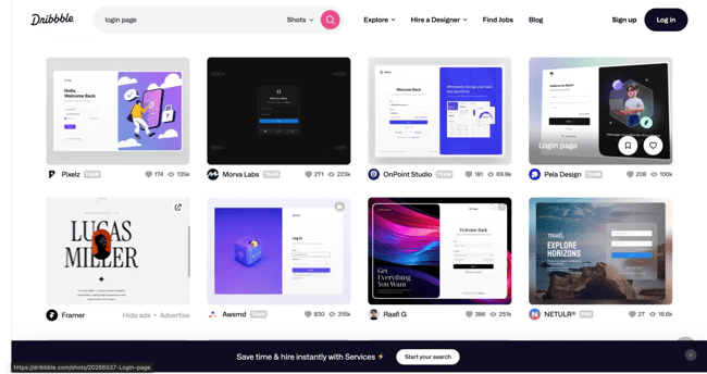 website with user accounts; create a login page